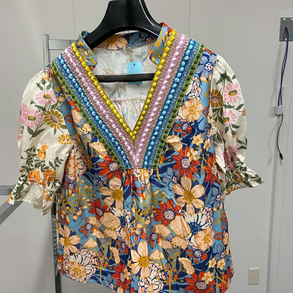Colorful Floral Women's Blouse